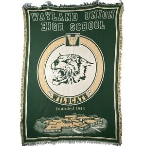 Wayland Union High School Wildcat Michigan Woven Tapestry Throw Blanket USA Made
